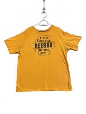 Reebok 2011 Athletics Division Mustard Yellow T-Shirt Size Large Made in India